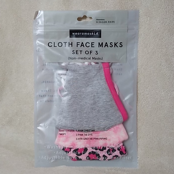 wearamaskLA Accessories - WearamaskLA Cloth Face Mask 3 Pack